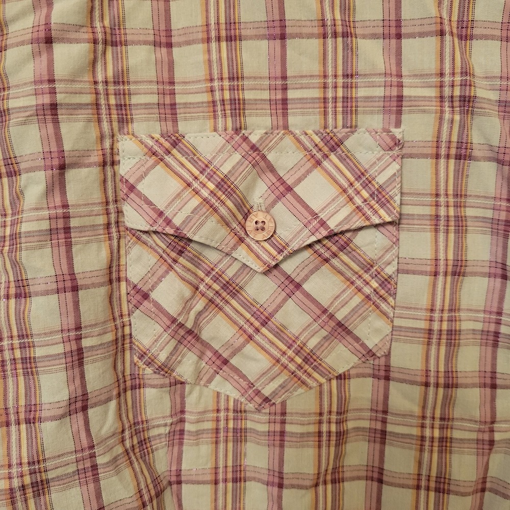 Ariat Pro Series Blouse Sz XXL Western Button Up Longsleeve Pink Purple Sparkle - Picture 7 of 16